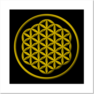 Flower of Life Sacred Geometry Gold Posters and Art